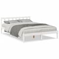 Miniatyrbilde 3 av 10: vidaXL Ekstra lang sengeramme uten madrass hvit 140x210 cm heltre furu