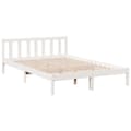 Miniatyrbilde 4 av 10: vidaXL Ekstra lang sengeramme uten madrass hvit 140x210 cm heltre furu