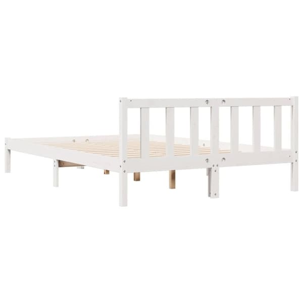 vidaXL Ekstra lang sengeramme uten madrass hvit 140x210 cm heltre furu