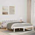 Miniatyrbilde 2 av 10: vidaXL Ekstra lang sengeramme uten madrass hvit 140x210 cm heltre furu