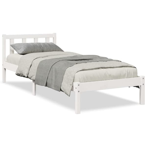 vidaXL Ekstra lang sengeramme uten madrass hvit 80x210 cm heltre furu
