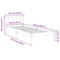 Miniatyrbilde 10 av 10: vidaXL Ekstra lang sengeramme uten madrass hvit 80x210 cm heltre furu
