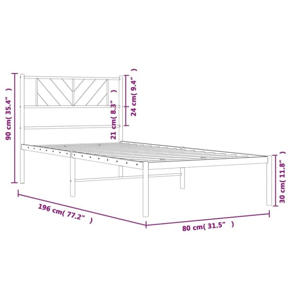 vidaXL sengeramme uden madras med hovedgærde 75x190 cm hvid