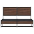Miniatyrbilde 6 av 11: vidaXL Sengeramme i metall uten madrass brun eik 140x200 cm