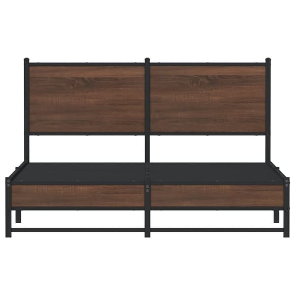 vidaXL Sengeramme i metall uten madrass brun eik 140x200 cm