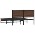 Miniatyrbilde 8 av 11: vidaXL Sengeramme i metall uten madrass brun eik 140x200 cm