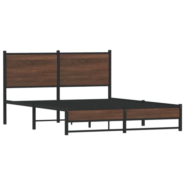 vidaXL Sengeramme i metall uten madrass brun eik 140x200 cm