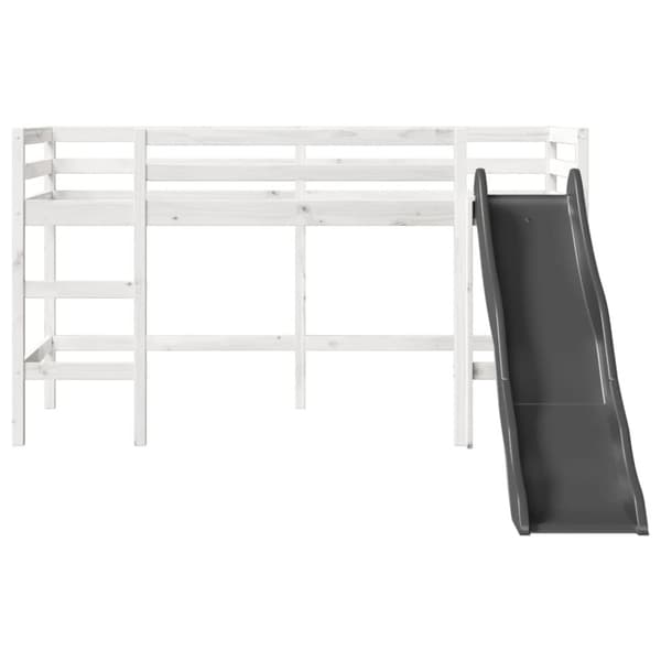vidaXL Loftsäng utan madrass vit 90x200 cm massiv furu