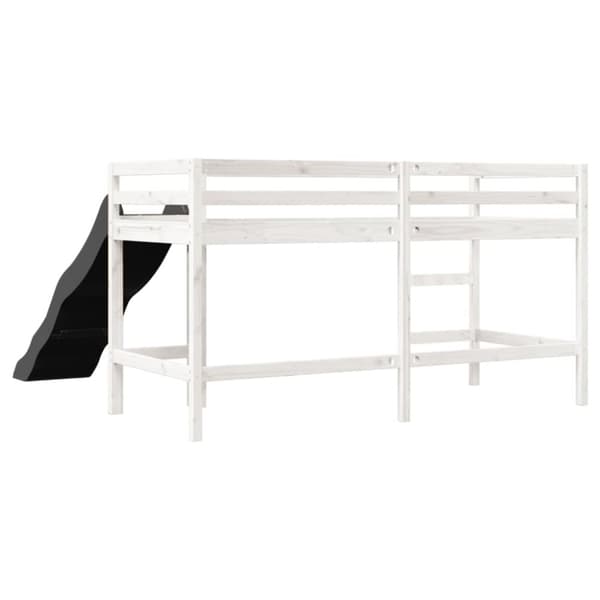 vidaXL Loftsäng utan madrass vit 90x200 cm massiv furu