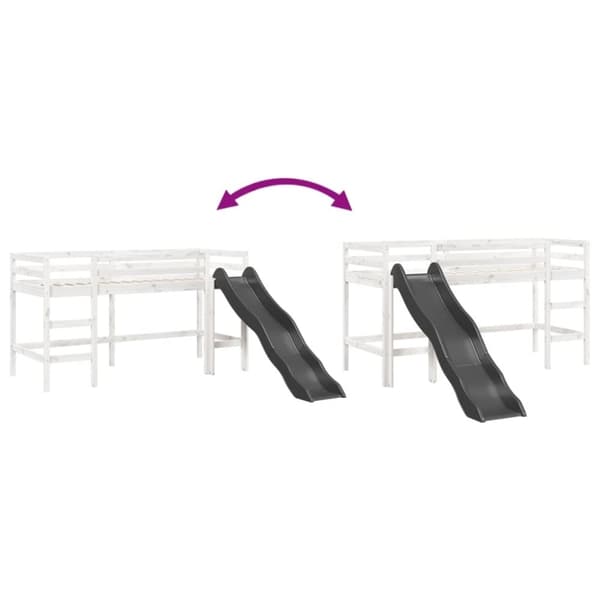 vidaXL Loftsäng utan madrass vit 90x200 cm massiv furu