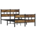 Miniatyrbilde 4 av 10: vidaXL Sengeramme i metall uten madrass røkt eik 120x190 cm