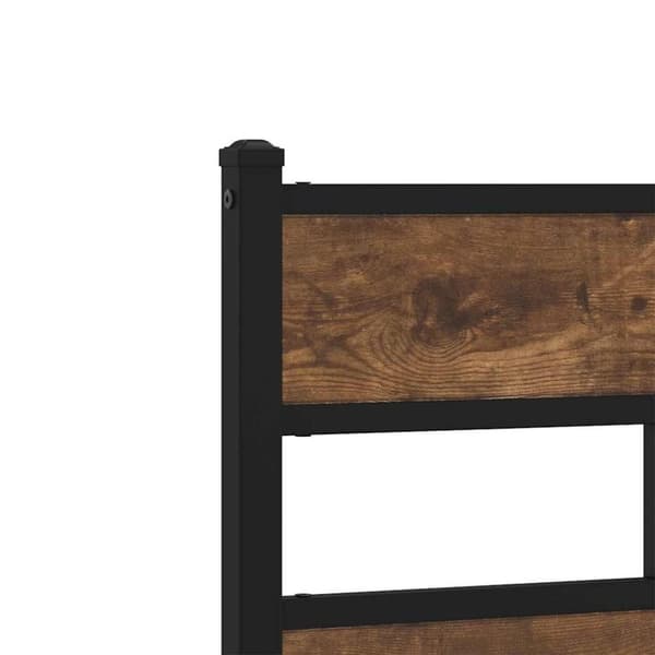 vidaXL sengeramme uden madras 135x190 cm metal røget egetræsfarve