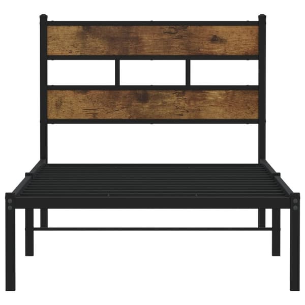 vidaXL Metallinen sängynrunko ilman patjaa savutammi 80x200 cm