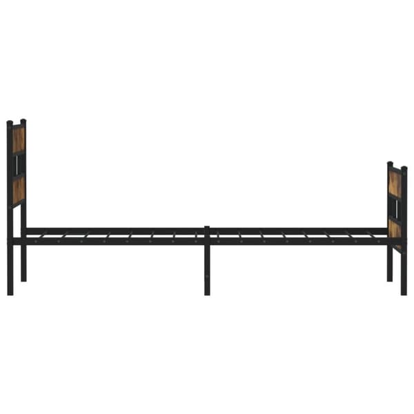 vidaXL Metallinen sängynrunko ilman patjaa savutammi 90x200 cm