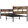 Pikkukuva 7 / 10: vidaXL Metallinen sängynrunko ilman patjaa savutammi 90x200 cm