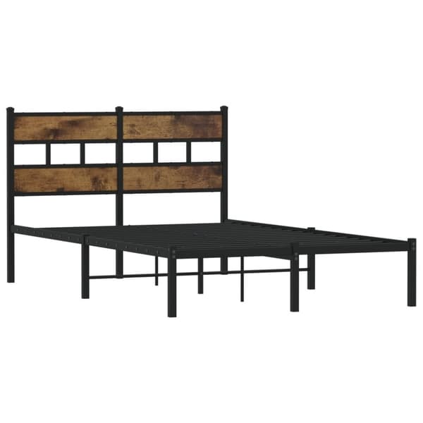 vidaXL Sengeramme i metall uten madrass røkt eik 120x190 cm