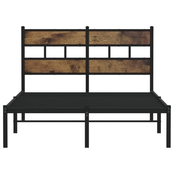 vidaXL Sengeramme i metall uten madrass røkt eik 120x190 cm