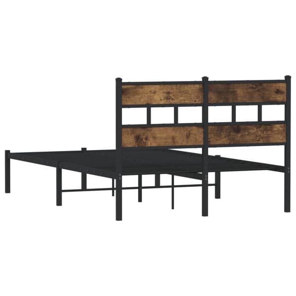 vidaXL Sengeramme i metall uten madrass røkt eik 120x190 cm