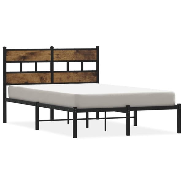 vidaXL Sengeramme i metall uten madrass røkt eik 120x190 cm