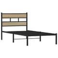 Miniatyrbilde 4 av 10: vidaXL Sengeramme i metall uten madrass sonoma eik 100x200 cm