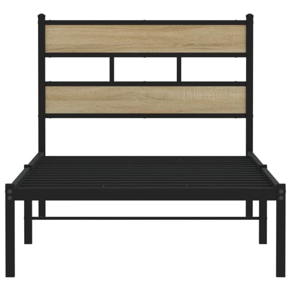 vidaXL Sengeramme i metall uten madrass sonoma eik 100x200 cm