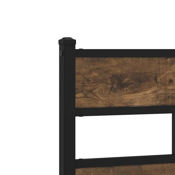 vidaXL Sengeramme i metall uten madrass røkt eik 135x190 cm