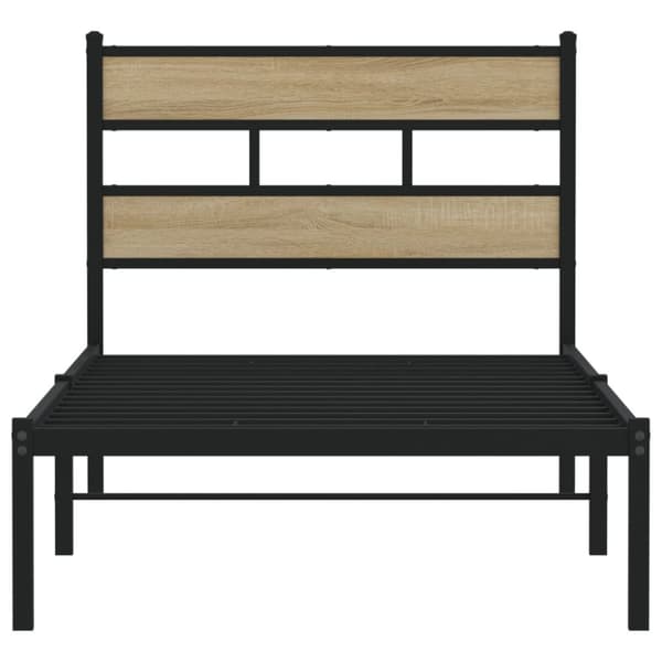 vidaXL sengeramme uden madras 90x200 cm metal sonoma-eg