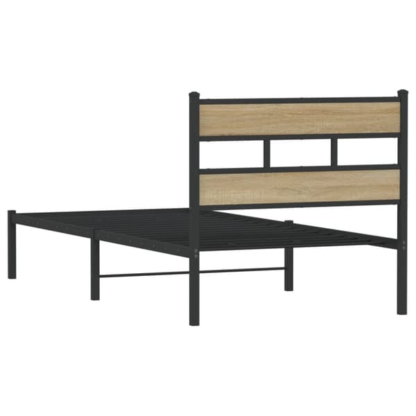 vidaXL sengeramme uden madras 90x200 cm metal sonoma-eg