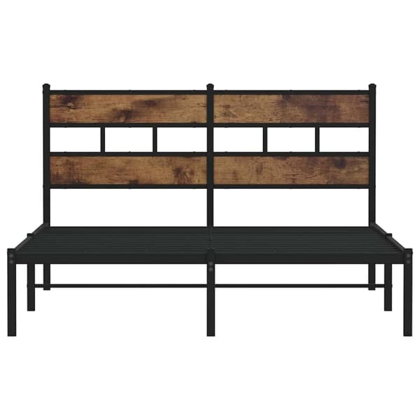 vidaXL Metallinen sängynrunko ilman patjaa savutammi 135x190 cm