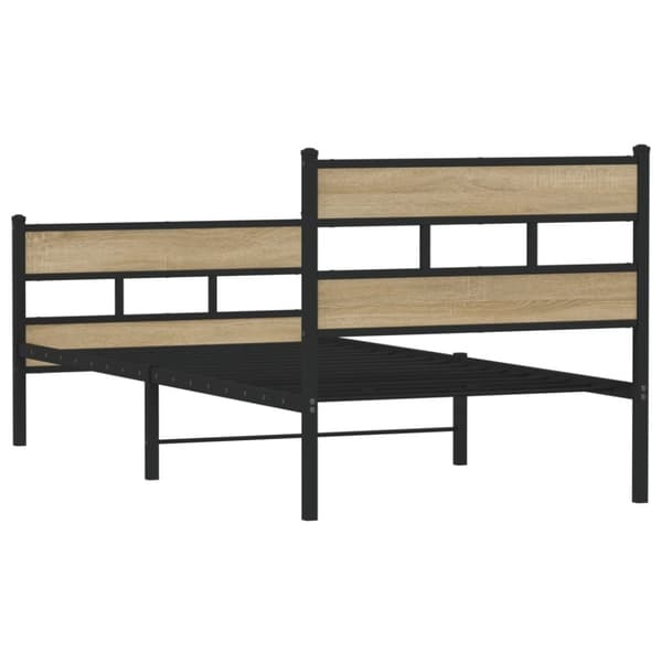 vidaXL sengeramme uden madras 100x190 cm metal sonoma-eg