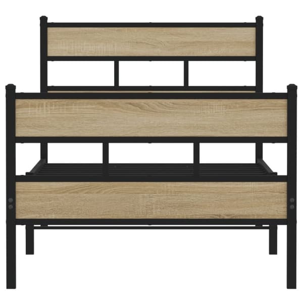vidaXL Sengeramme i metall uten madrass sonoma eik 90x190 cm