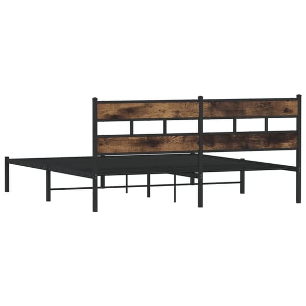 vidaXL Sengeramme i metall uten madrass røkt eik 200x200 cm