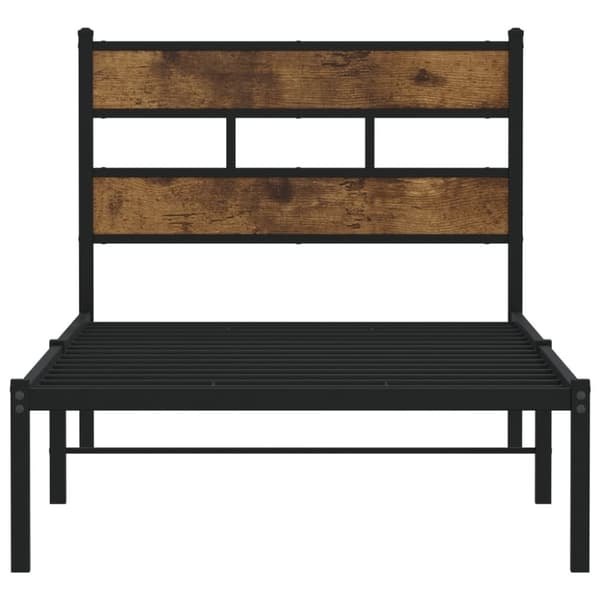 vidaXL sengeramme uden madras 90x200 cm metal røget egetræsfarve