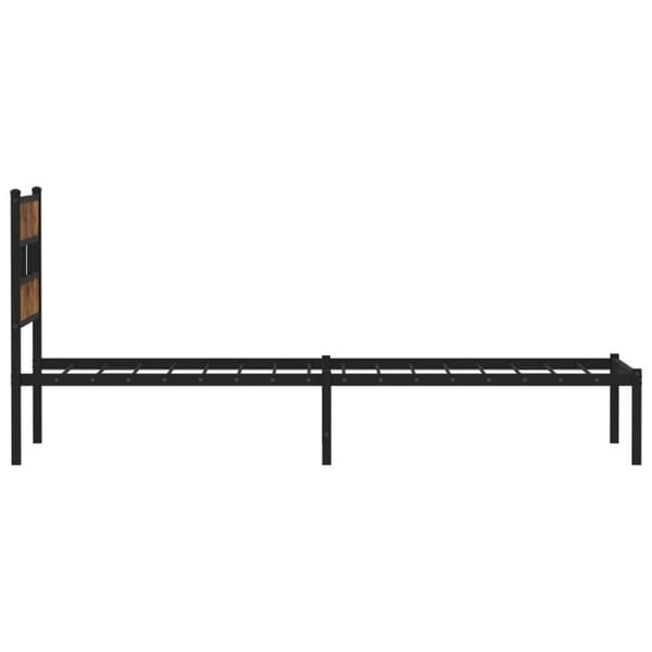 vidaXL sengeramme uden madras 90x200 cm metal røget egetræsfarve