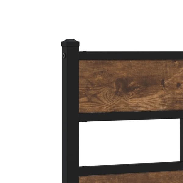 vidaXL sengeramme uden madras 90x200 cm metal røget egetræsfarve