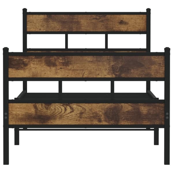 vidaXL sengeramme uden madras 80x200 cm metal røget egetræsfarve