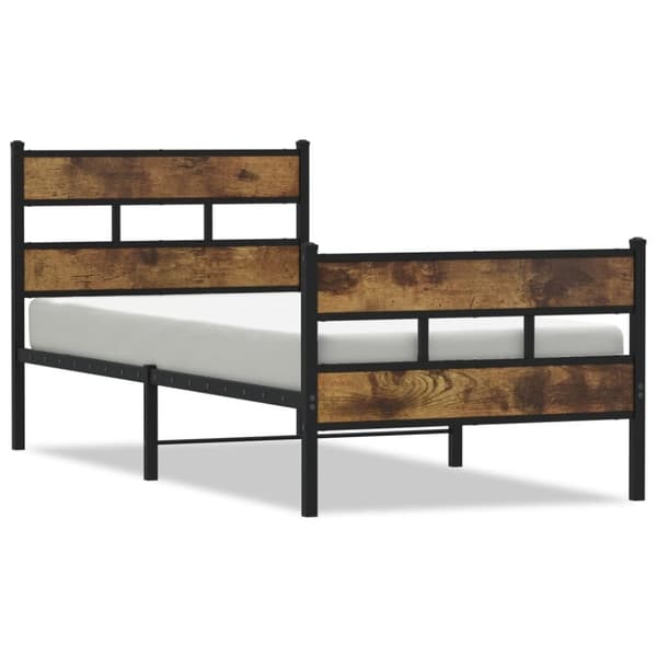 vidaXL sengeramme uden madras 80x200 cm metal røget egetræsfarve