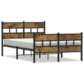 Miniatyrbillede 3 af 10: vidaXL sengeramme uden madras 120x200 cm metal røget egetræsfarve