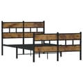 Miniatyrbillede 4 af 10: vidaXL sengeramme uden madras 120x200 cm metal røget egetræsfarve