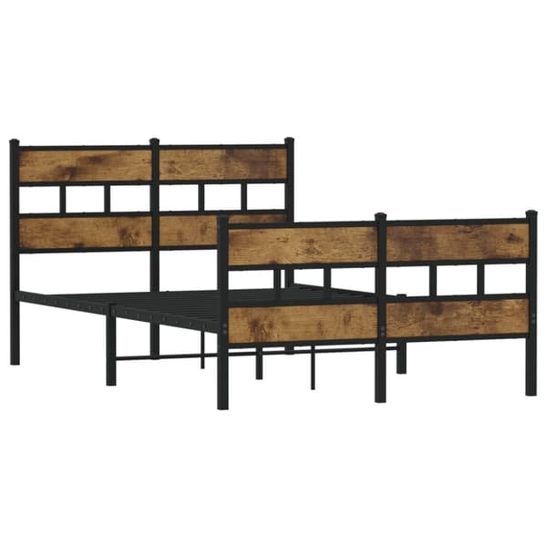 vidaXL sengeramme uden madras 120x200 cm metal røget egetræsfarve