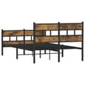 Miniatyrbillede 7 af 10: vidaXL sengeramme uden madras 120x200 cm metal røget egetræsfarve