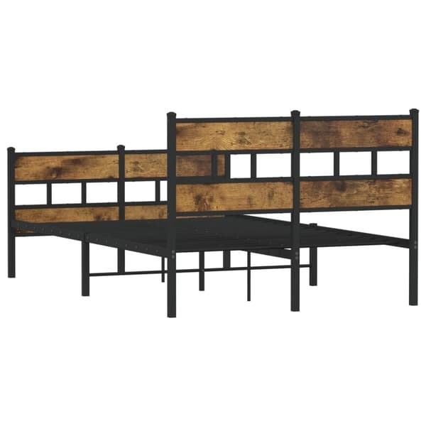 vidaXL sengeramme uden madras 120x200 cm metal røget egetræsfarve