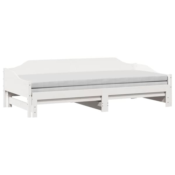 vidaXL daybed med udtræk 90x200 cm massivt fyrretræ hvid