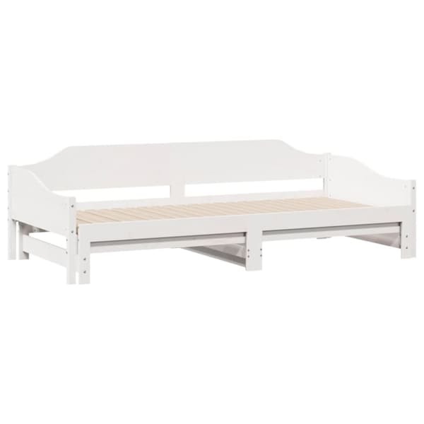vidaXL daybed med udtræk 90x200 cm massivt fyrretræ hvid