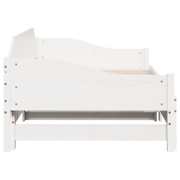vidaXL daybed med udtræk 90x200 cm massivt fyrretræ hvid