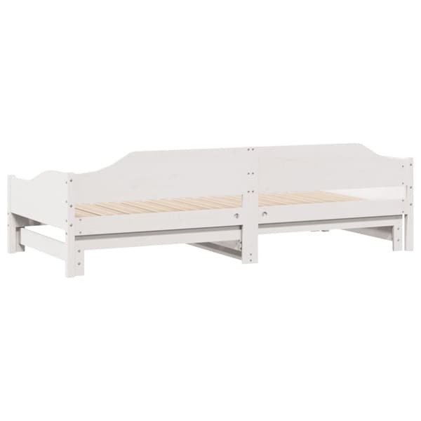 vidaXL daybed med udtræk 90x200 cm massivt fyrretræ hvid