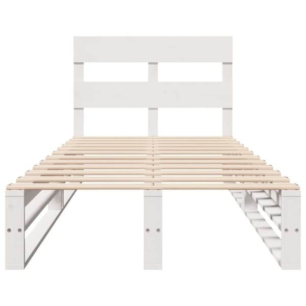 vidaXL sengeramme uden madras 75x190 cm massivt fyrretræ hvid