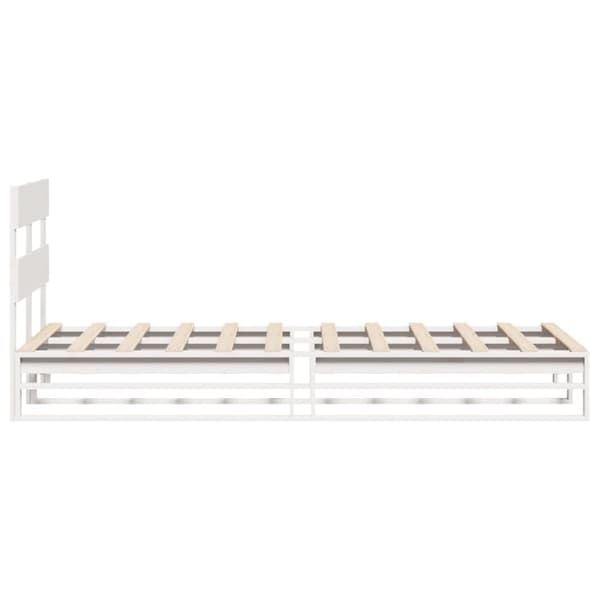 vidaXL sengeramme uden madras 75x190 cm massivt fyrretræ hvid