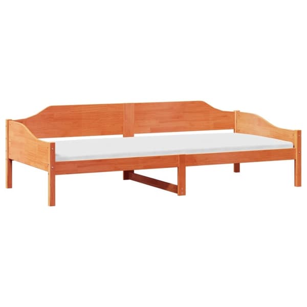 vidaXL Sängynrunko ilman patjaa vahanruskea 90x200 cm täysi mänty