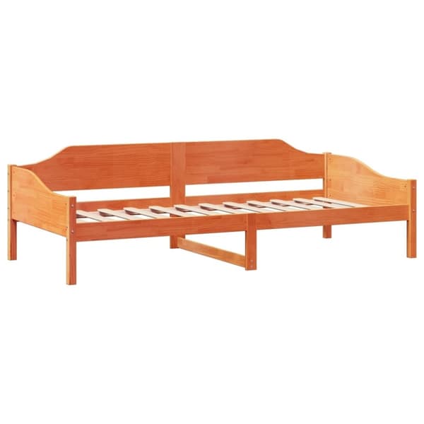 vidaXL Sängynrunko ilman patjaa vahanruskea 90x200 cm täysi mänty